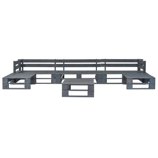 6 pcs Salon de jardin palette - Mobilier d'extérieur Bois Gris-JU7892 - Image 1