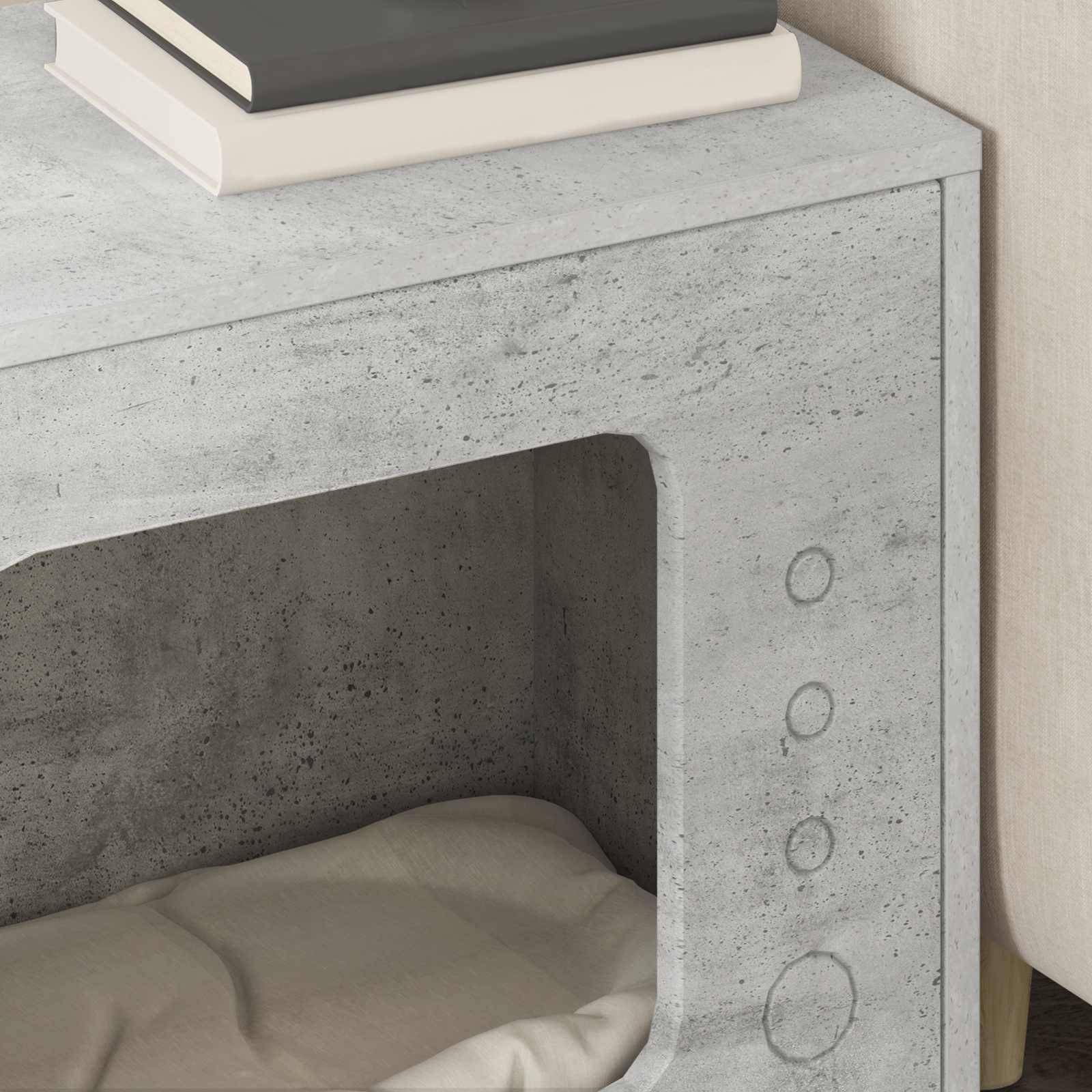 Maison Chat Style Industriel Béton Repos Gris 51cm pour Chat Tendance - ComfortXL Outdoor Living - Image 4