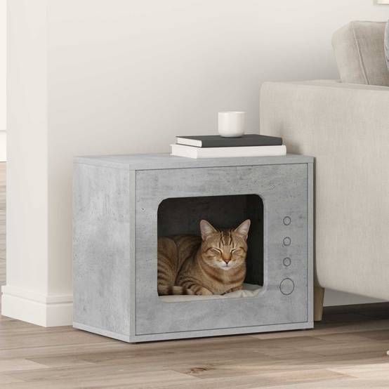 Maison Chat Style Industriel Béton Repos Gris 51cm pour Chat Tendance - ComfortXL Outdoor Living - Image 1