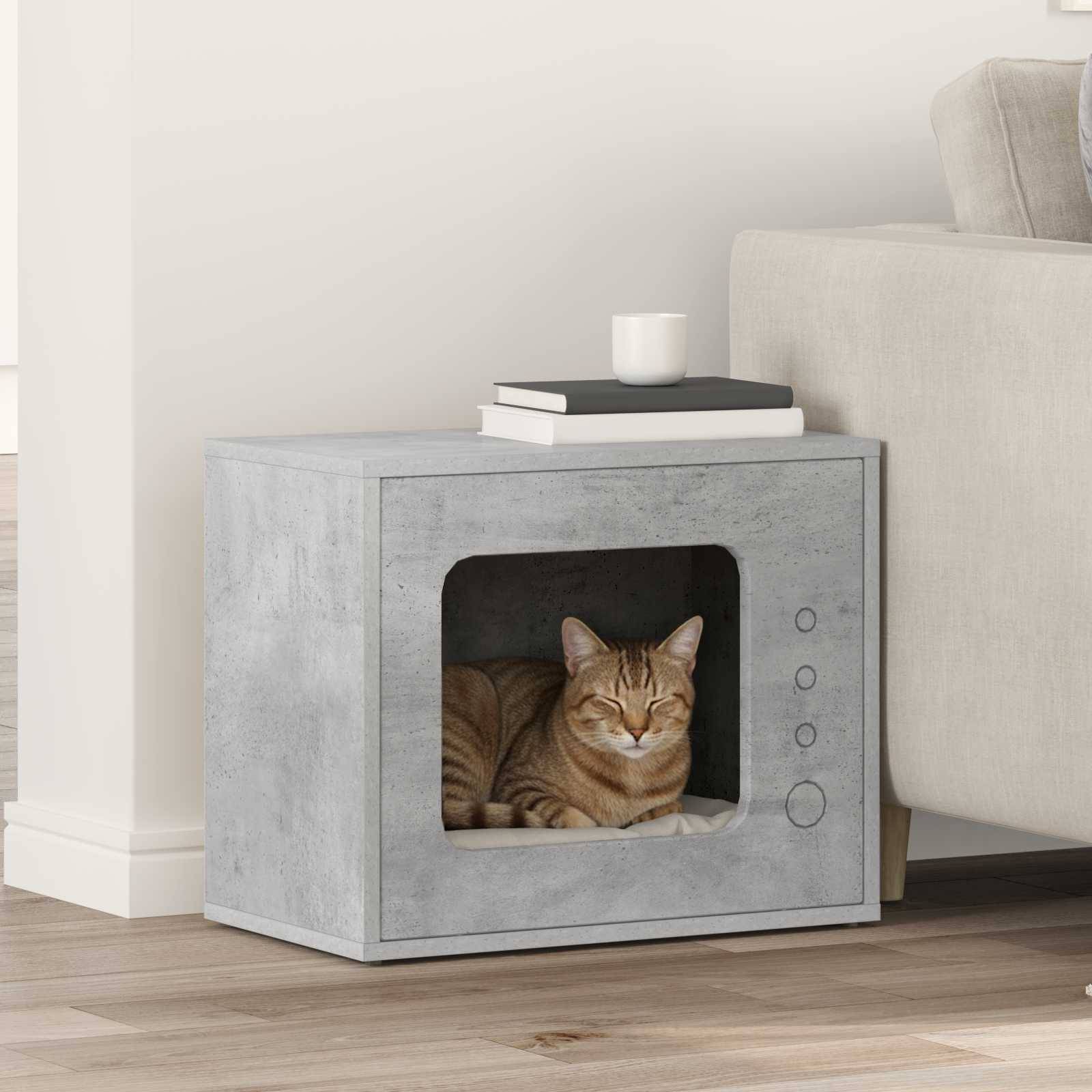 Maison Chat Style Industriel Béton Repos Gris 51cm pour Chat Tendance - ComfortXL Outdoor Living - Image 1