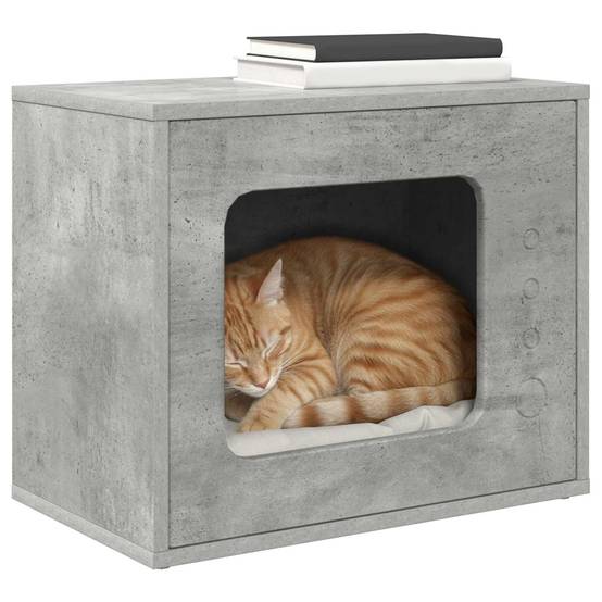 Maison Chat Style Industriel Béton Repos Gris 51cm pour Chat Tendance - ComfortXL Outdoor Living - Image 3
