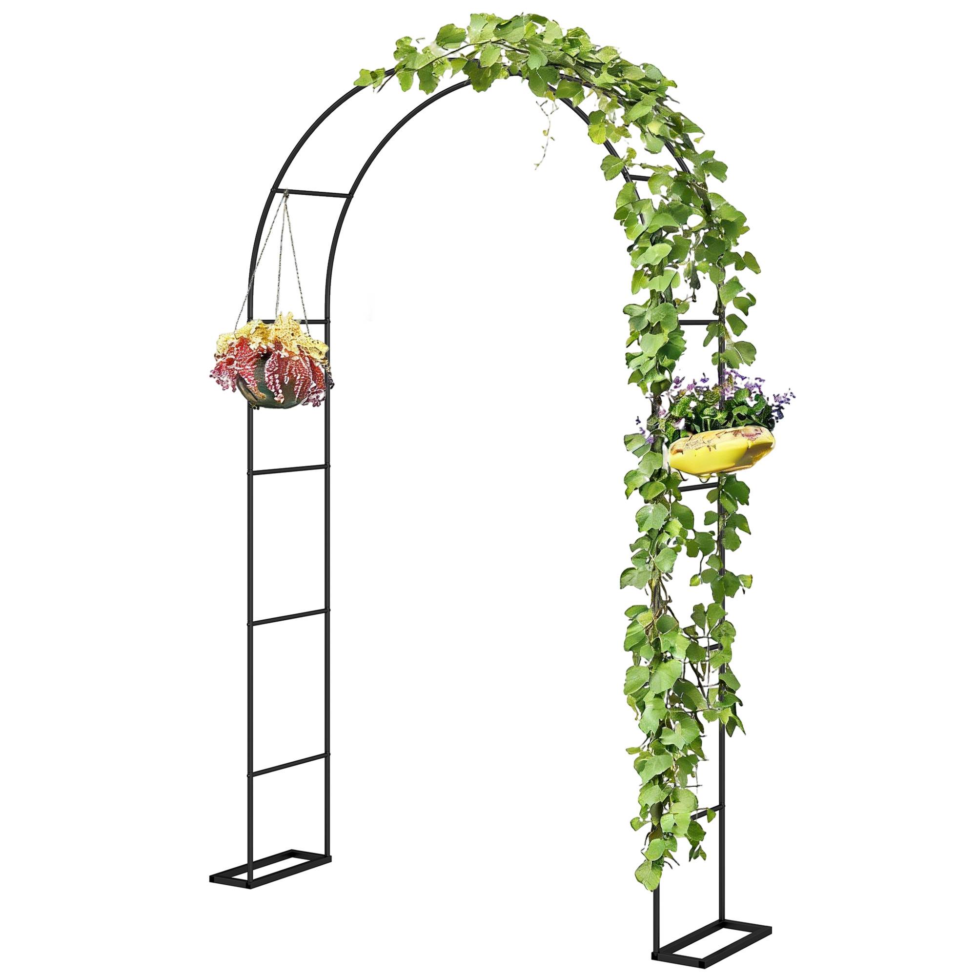 Arche de jardin métal noir 145 x 39 x 237 cm - PANGIVO - Image 2