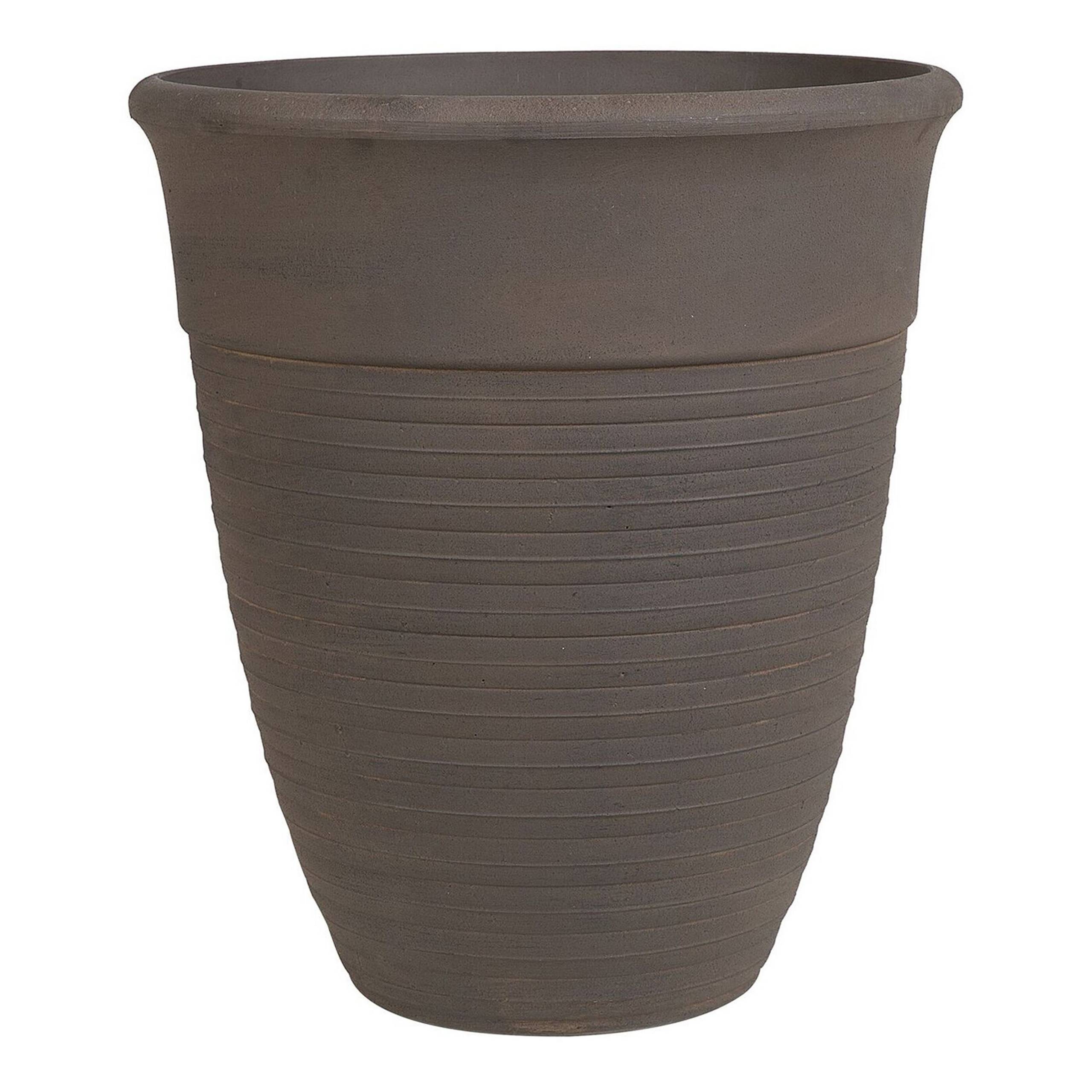 Beliani - 2 Cache-Pots Marron en Forme de Vase Diamètre 43 cm Pots de Fleurs en Pierre et Polyrésine de Style Vintage pour Extérieur et Intérieur - Imagen 4