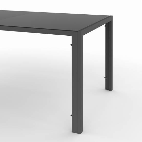 Salon de jardin MADRID table 240 CM et 10 chaises empilables gris anthracite - Image 7