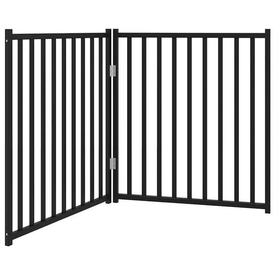 Barrière de sécurité haute 90cm pliable en bois pour chien 160cm Noir – ComfortXL Outdoor Living - Image 2