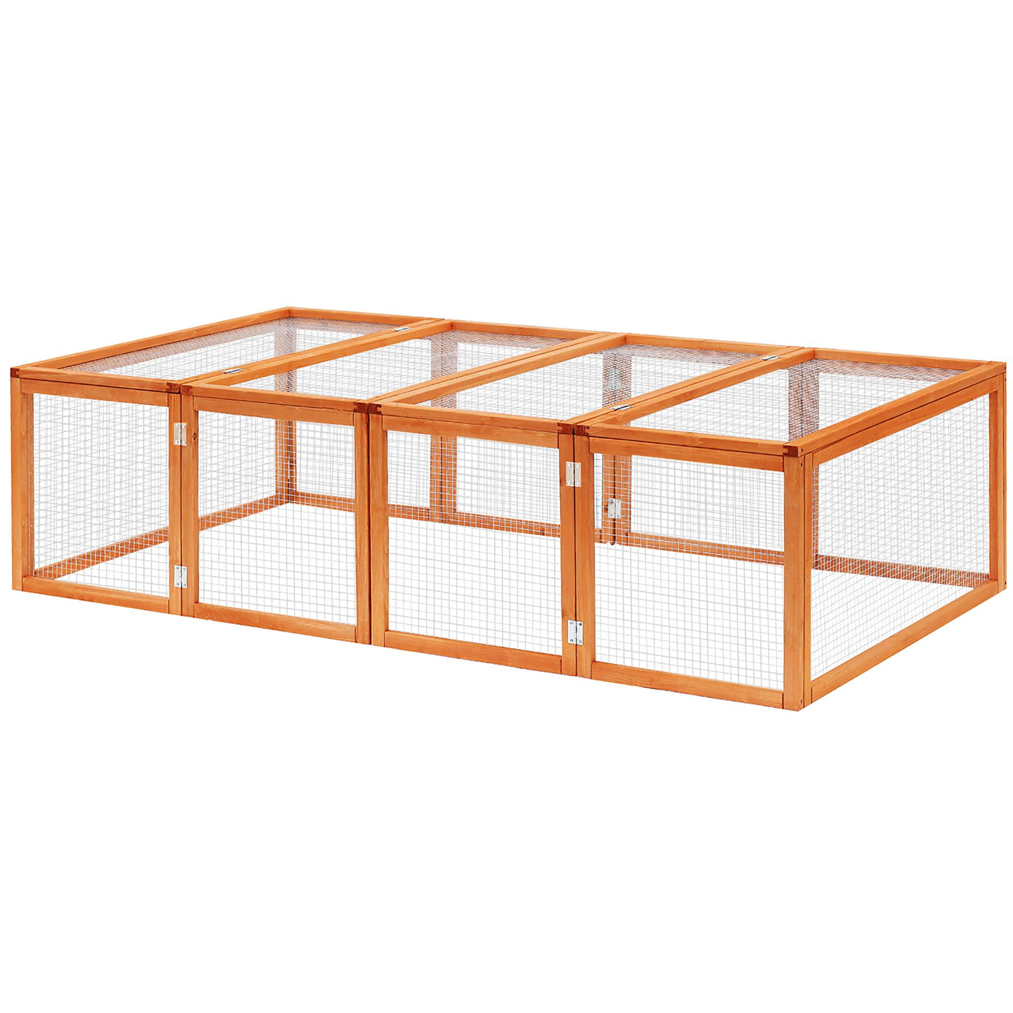 Cage lapins bois hiver, toit ouvrant, 181 x 100 x 48 cm, petits animaux, intérieur/extérieur, naturel - Image 2