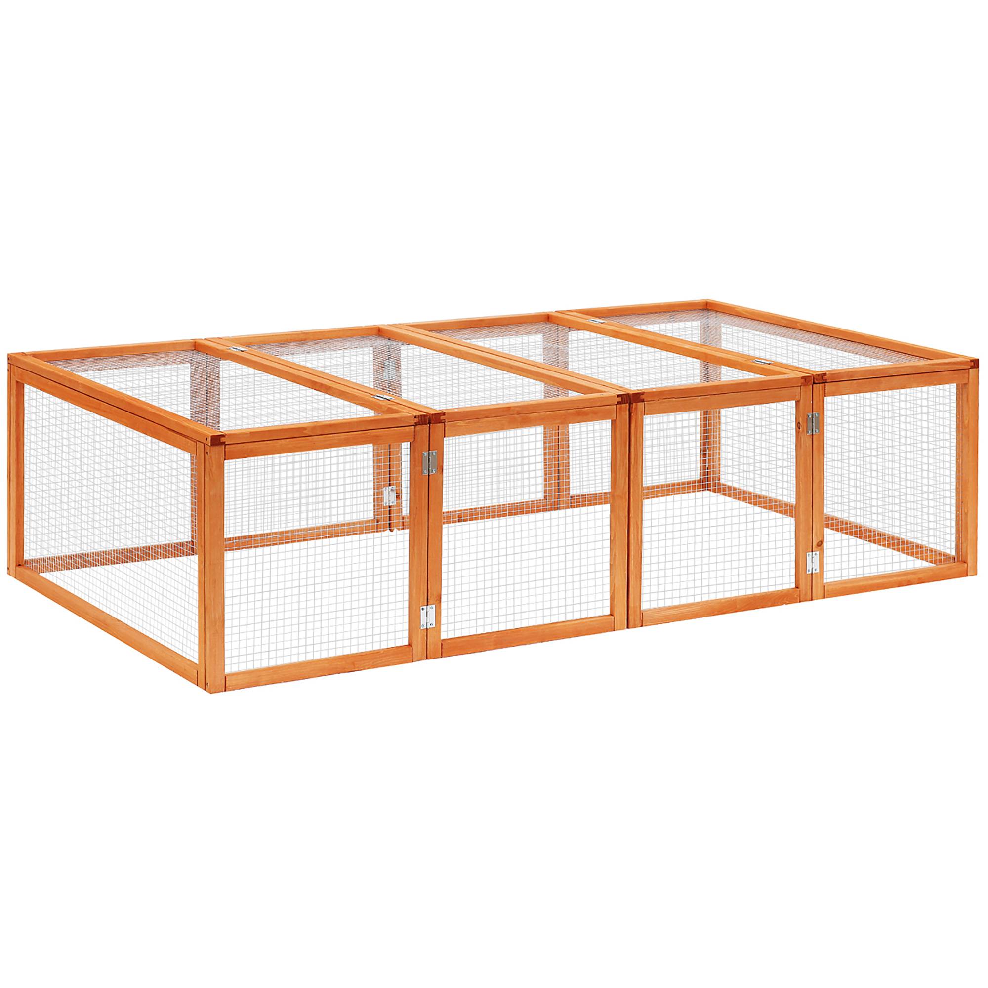 Cage lapins bois hiver, toit ouvrant, 181 x 100 x 48 cm, petits animaux, intérieur/extérieur, naturel - Image 1