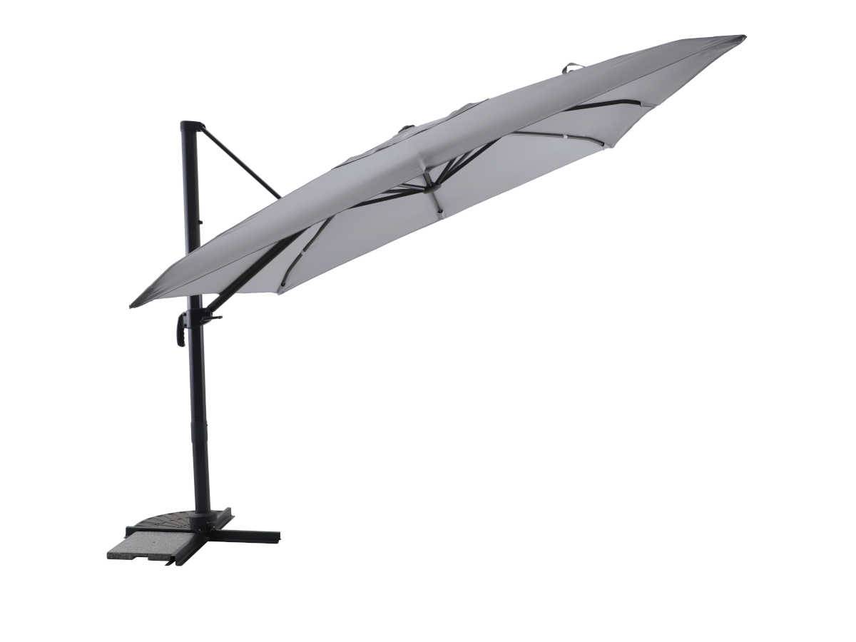 Jardideco - Parasol déportée 3 x 3 m inclinable 5 positions Gris clair - Jardideco - Image 1