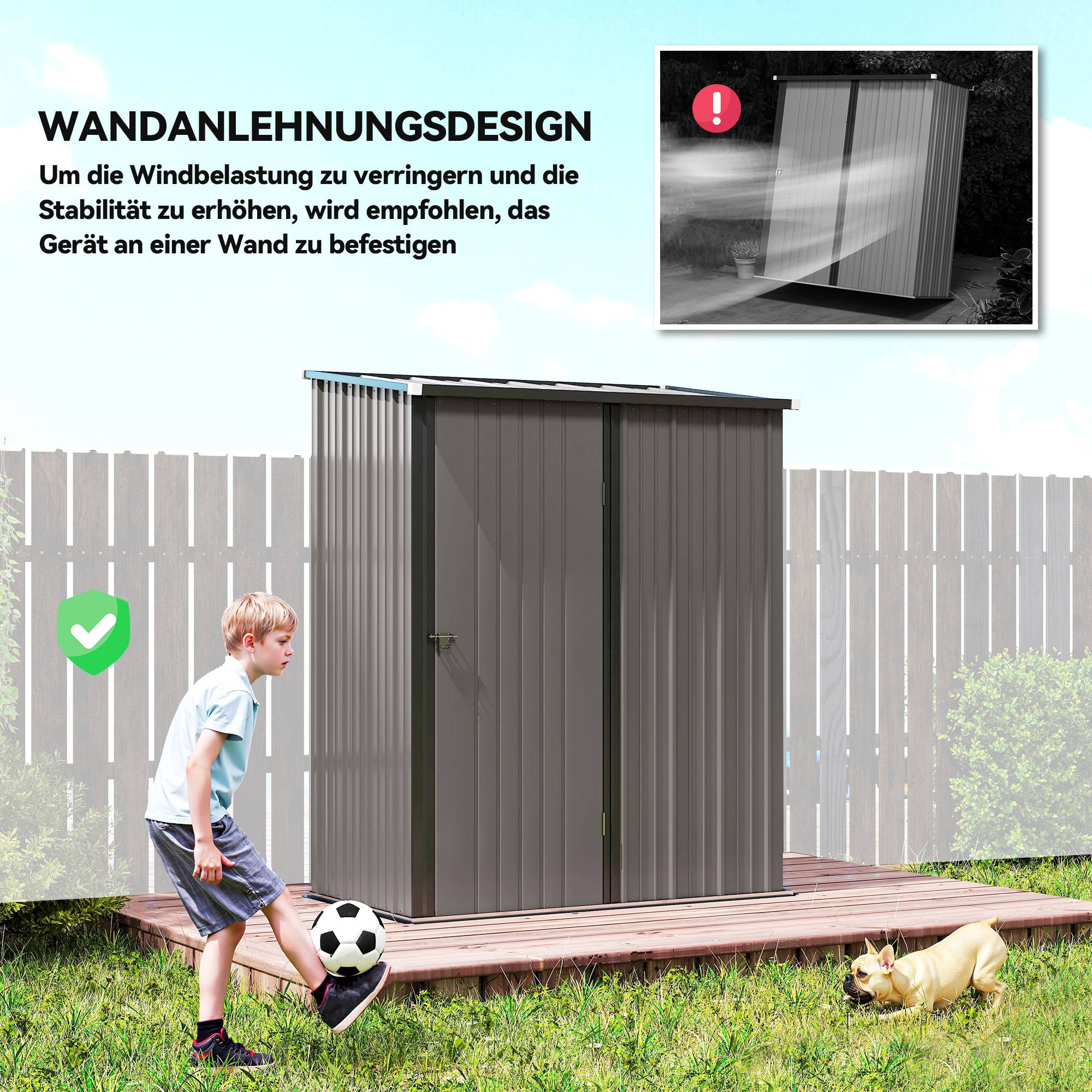 ComfortXL - Abri de jardin acier galvanisé 161,5 x 94,5 x 196 cm noir porte verrouillable - ComfortXL Outdoor Living - Image 8