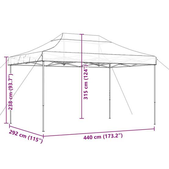 Tente Pliante 4.5x3 m Acier pour Marché et Réception Barnum Robuste Marron – ComfortXL Outdoor Living - Image 9