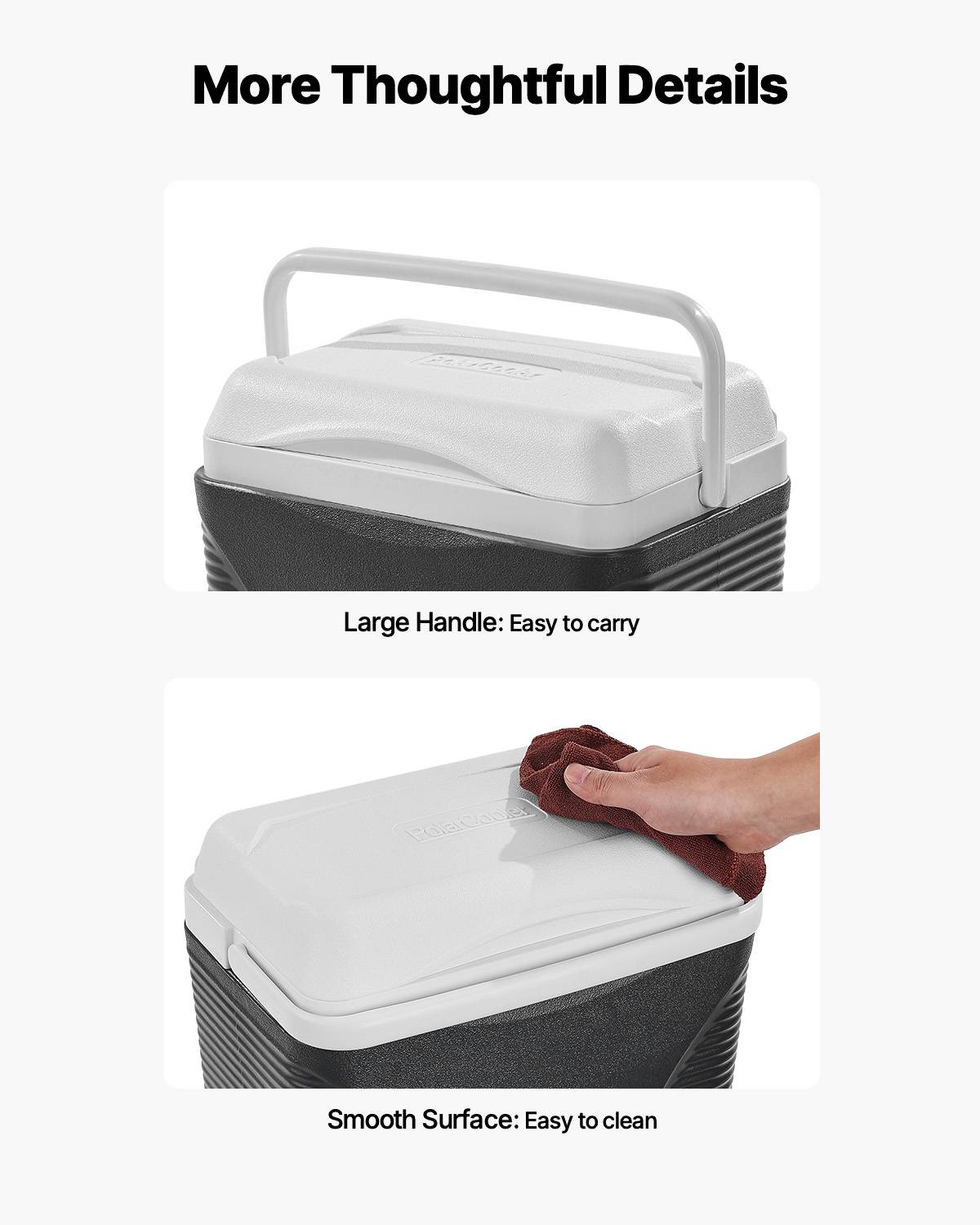 VEVOR Glacière rigide isotherme 8.5QT/8L, portable, poignées, léger, pique-nique, camping. - Image 5