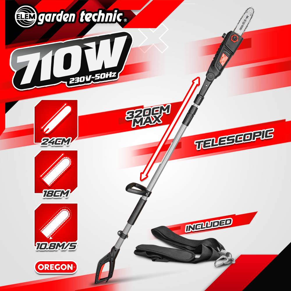Elem Garden Technic - Scie à ébrancher sur perche 710W Guide Oregon 24cm - Image 2