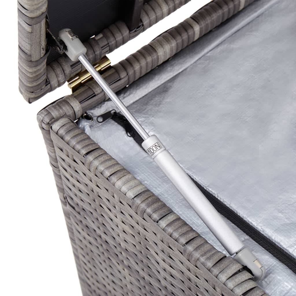 Coffre de rangement - Boîte de rangement extérieure - Coffre de jardin résine tressée 100x50x50 cm gris - Image 8