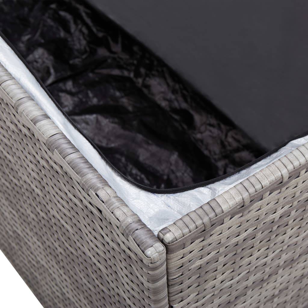 Coffre de rangement - Boîte de rangement extérieure - Coffre de jardin résine tressée 100x50x50 cm gris - Image 7