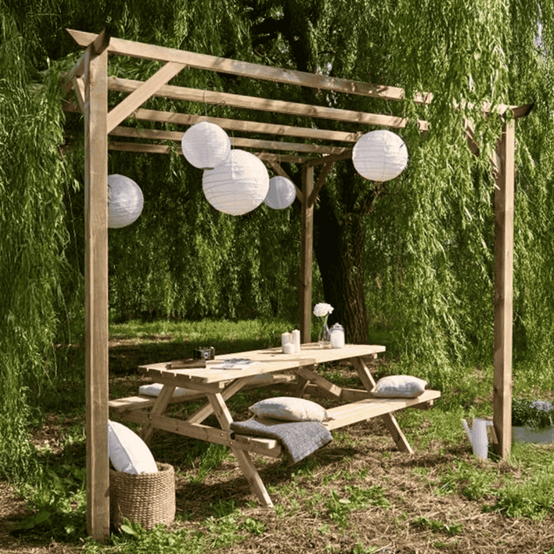 PERGOLA CARRÉ EN BOIS TRAITÉ 3X3M - Imagen 2