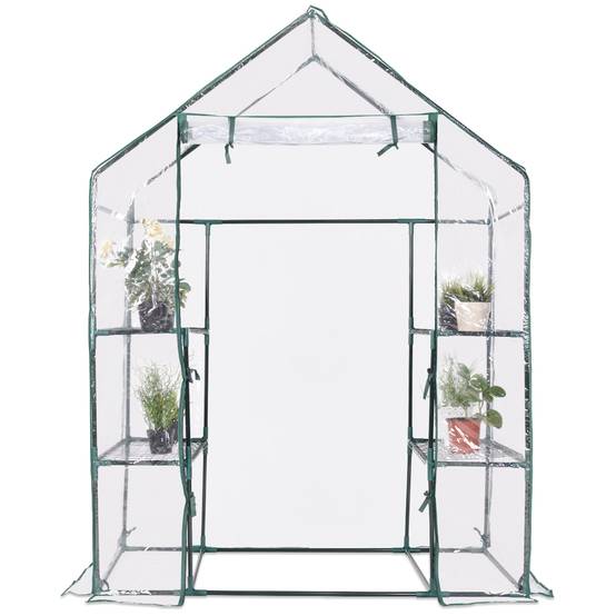 Mini Serre de Jardin1.04m² Serre à Potager Tente pour Plantes en PVC cadre en fer 3 étages Transparent 143x73x195cm MAISON CHIC - Image 5