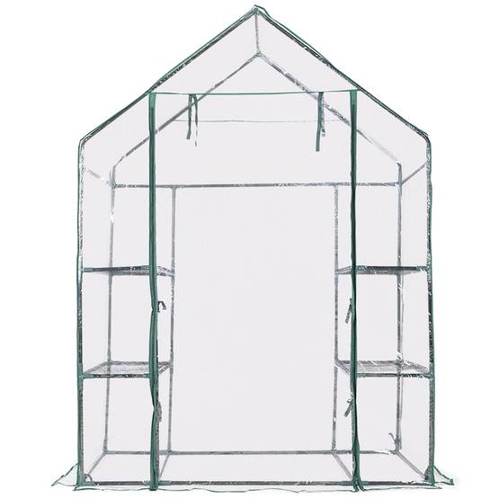 Mini Serre de Jardin1.04m² Serre à Potager Tente pour Plantes en PVC cadre en fer 3 étages Transparent 143x73x195cm MAISON CHIC - Image 4