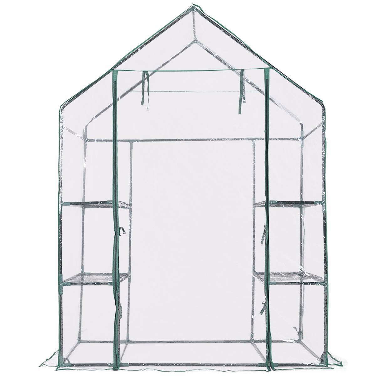 Mini Serre de Jardin1.04m² Serre à Potager Tente pour Plantes en PVC cadre en fer 3 étages Transparent 143x73x195cm MAISON CHIC - Image 4
