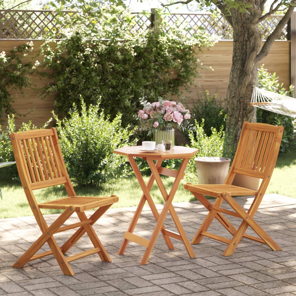 Vidaxl - Ensemble de bistro pliable 3 pcs bois d'acacia solide vidaXL 3295251 - Image 1
