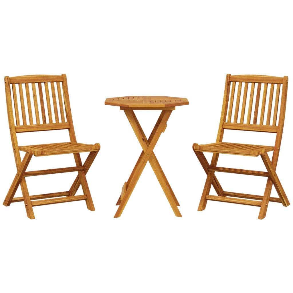Vidaxl - Ensemble de bistro pliable 3 pcs bois d'acacia solide vidaXL 3295251 - Image 2
