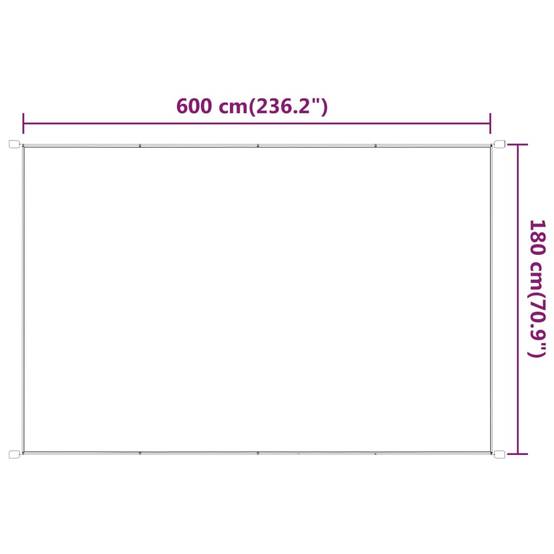 Helloshop26 - Auvent vertical 180x600 cm tissu oxford blanc - Imagen 5