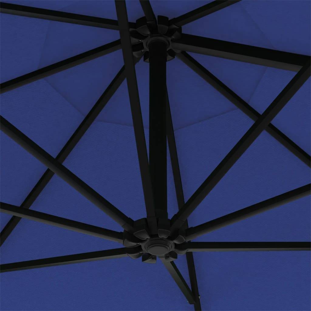 Helloshop26 - Parasol mural avec mât métallique et led 300 cm bleu - Imagen 7