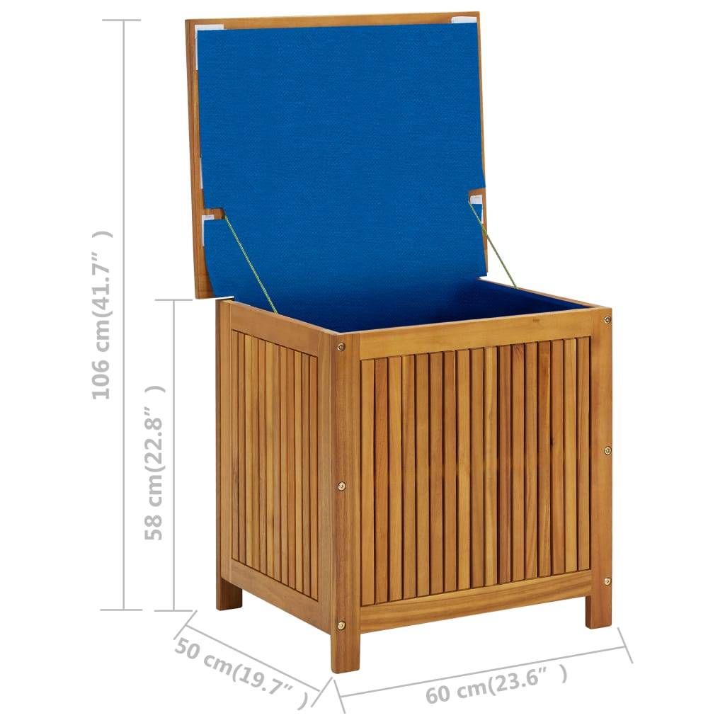 Helloshop26 - Coffre boîte meuble de jardin rangement 60 x 50 x 58 cm bois d'acacia solide - Imagen 6