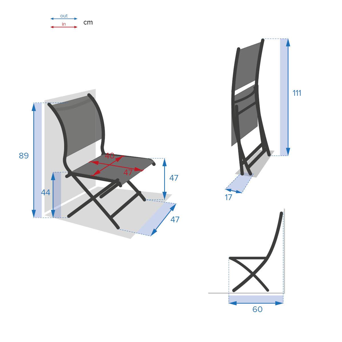 Hesperide - Lot de 4 chaises de jardin pliantes "Axant" wengé & praline en aluminium traité époxy Hespéride - Imagen 3
