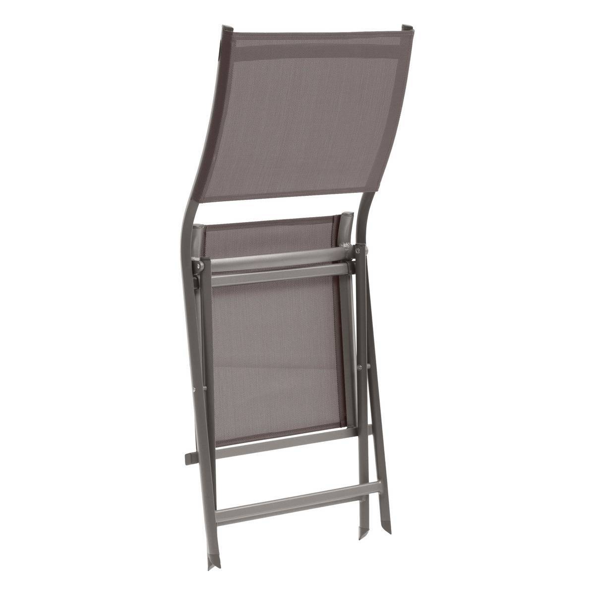 Hesperide - Lot de 4 chaises de jardin pliantes "Axant" wengé & praline en aluminium traité époxy Hespéride - Imagen 2