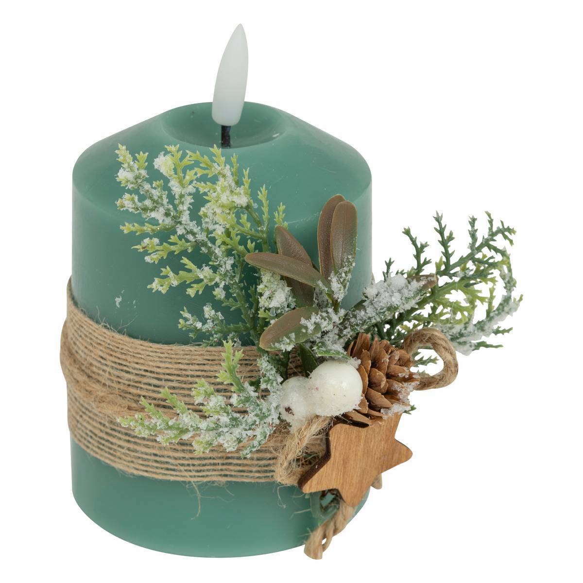 Atmosphera - Bougie LED déco branche H.10cm vert - Atmosphera Créateur d'intérieur - Image 2