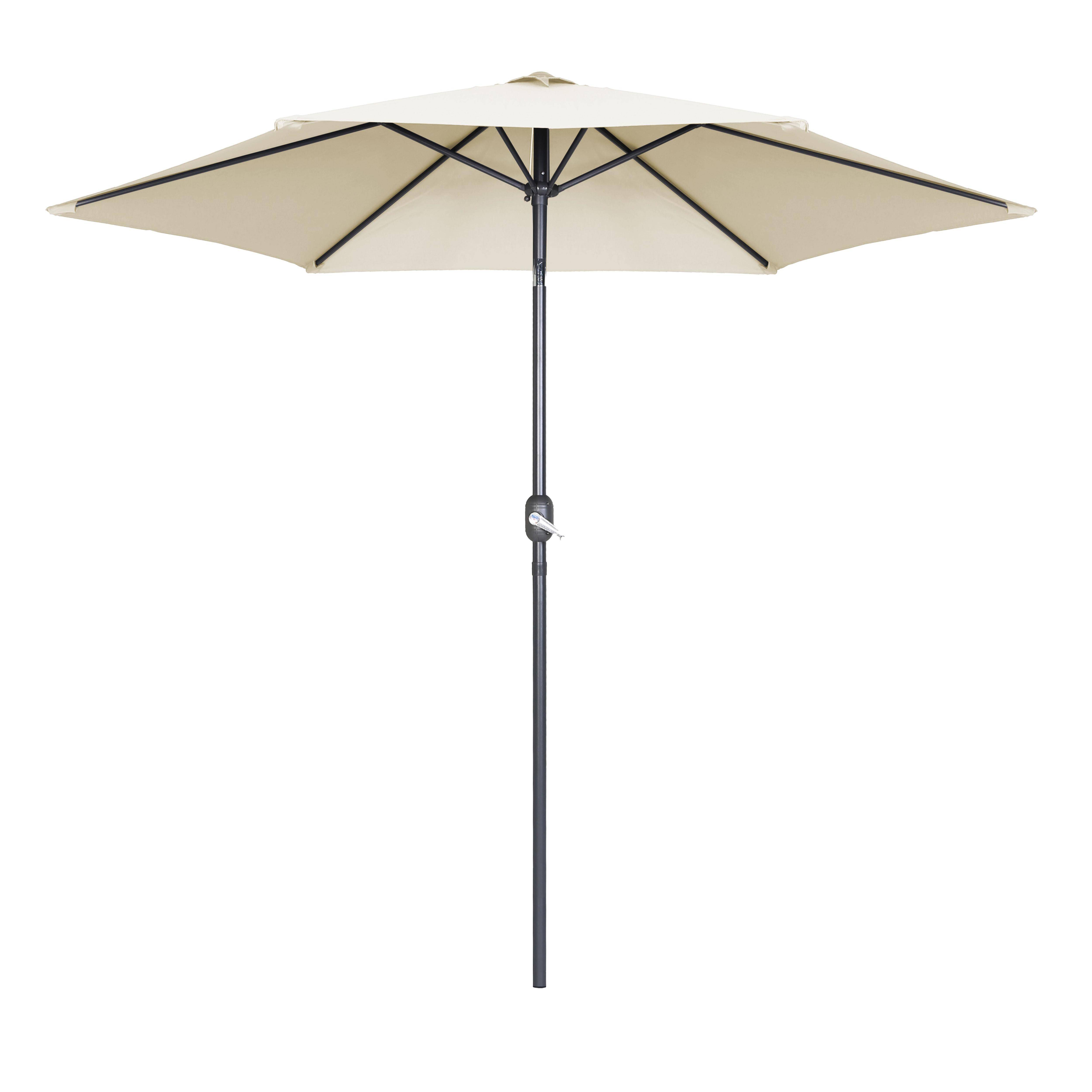 Oviala - Parasol droit inclinable 3m et 4 dalles lestées aluminium blanc Matera - Oviala - Imagen 3