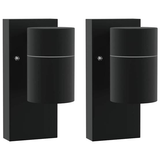 2pcs Appliques murales extérieures - Lampes murales extérieures Noir 6.5 x 10.5 x 16 cm g31 - Image 1