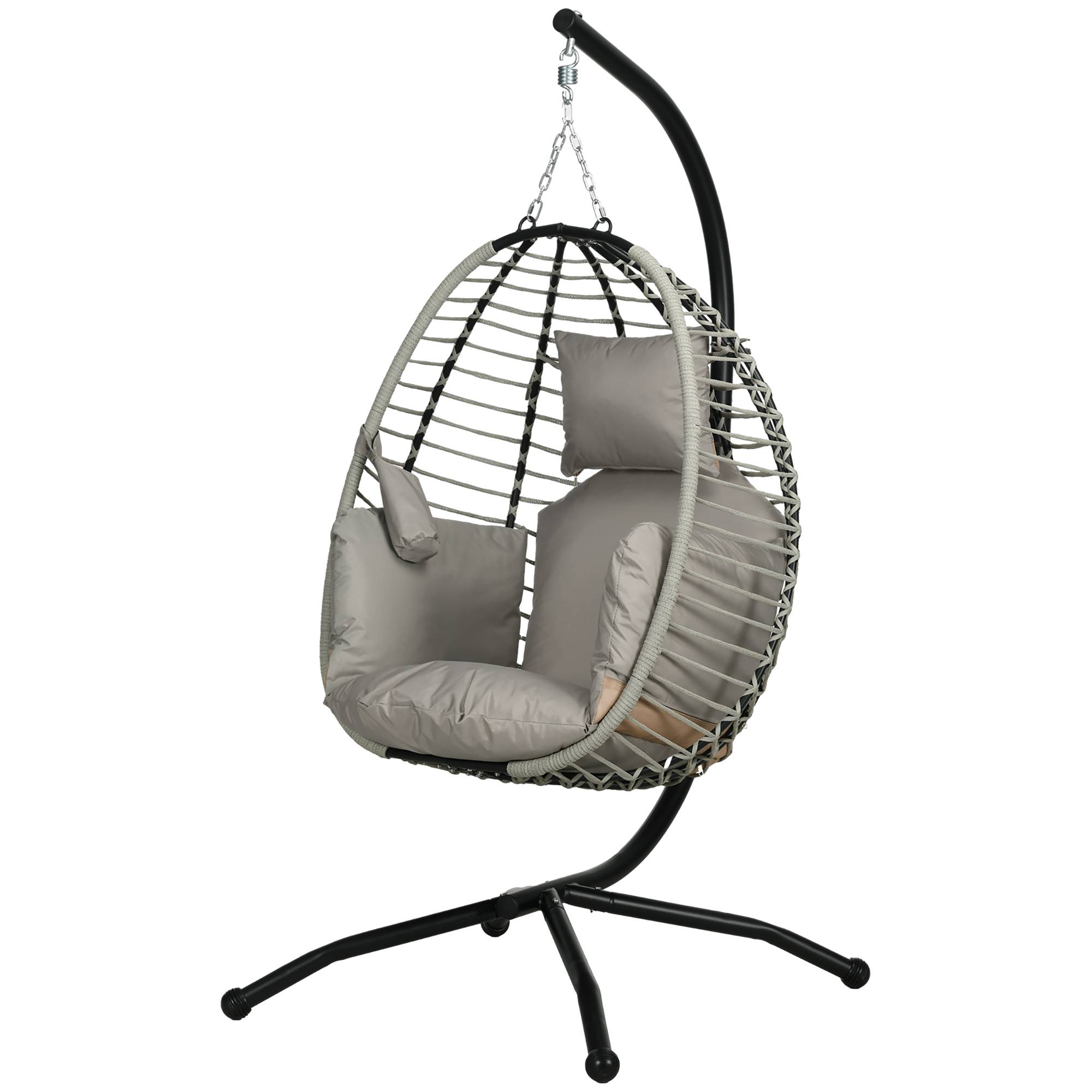 Fauteuil suspendu acier gris 110 x 100 x 188 cm - PANGIVO - Image 2