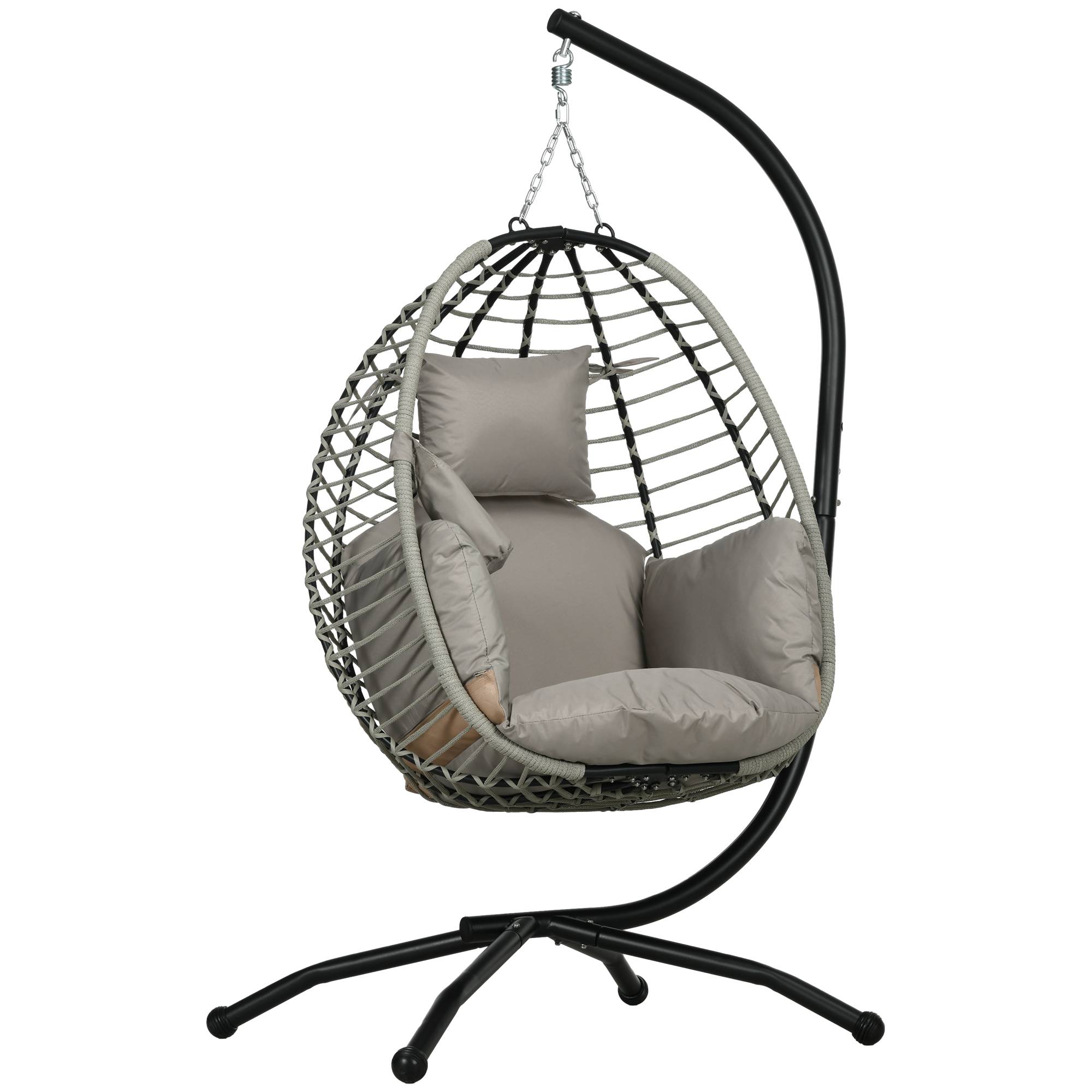 Fauteuil suspendu acier gris 110 x 100 x 188 cm - PANGIVO - Image 1