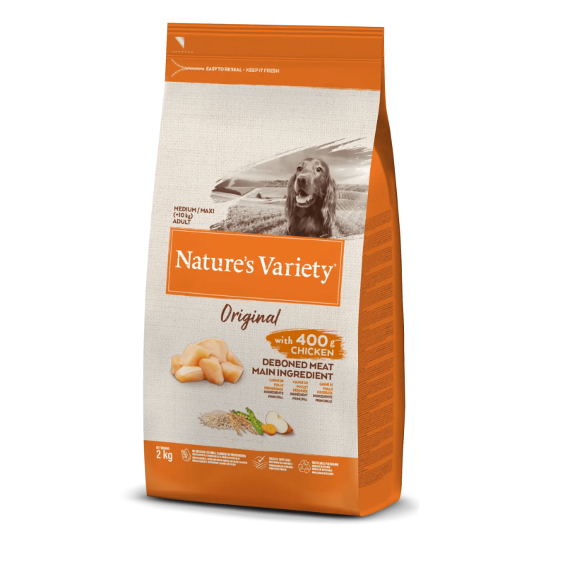 CROQUETTE CHIEN - ORIGINAL MEDIUM/MAX POULET - NATURE'S VARIETY 10 kg - Image 1
