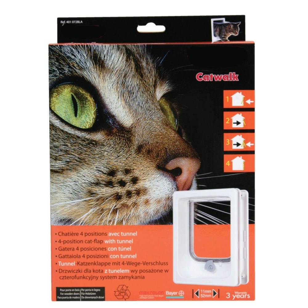 Chatière tunnel 4 positions blanc 19.8 x 25 cm pour chat - Imagen 4