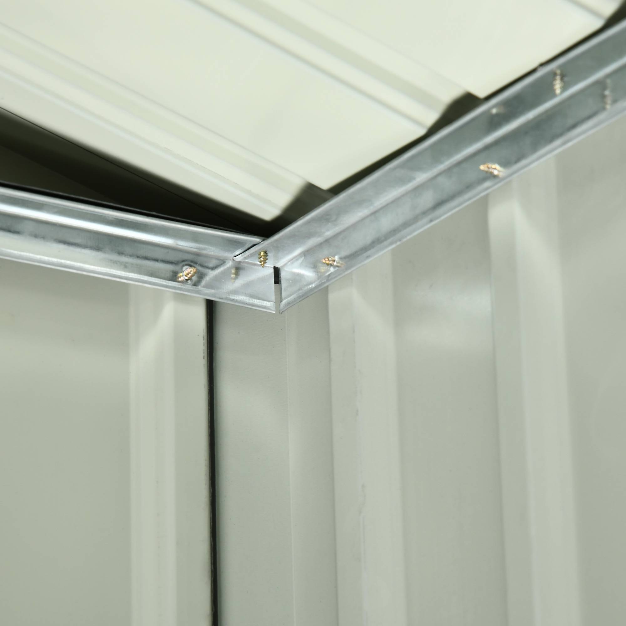 ComfortXL - Garage pour robot tondeuse en tôle d'acier grise 86 x 100 x 63 cm avec toit à double pente et auvent protecteur - Image 7