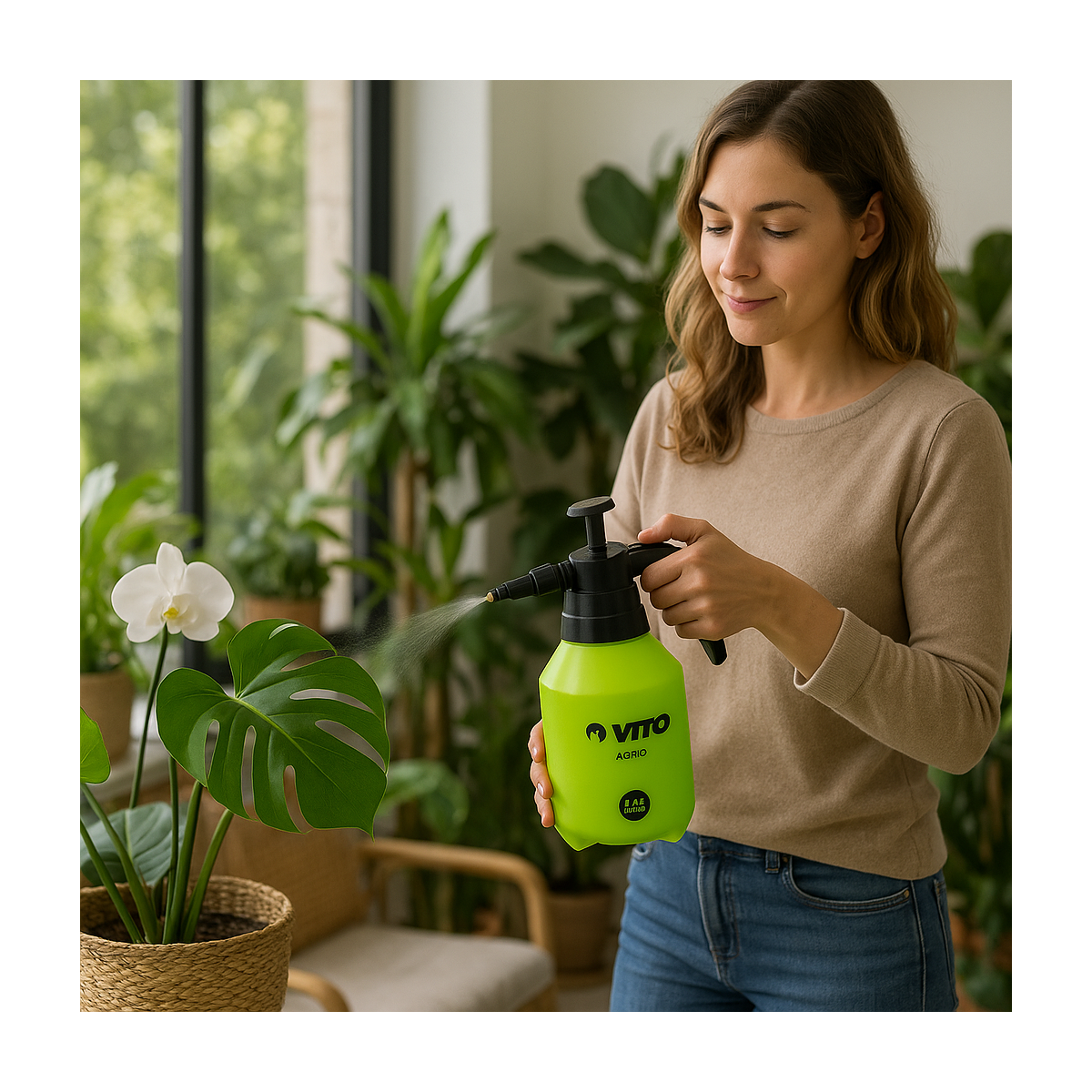 Pulvérisateur à Main 1,5L VITO Jet Réglable - Pulvérisateur à Pression Léger Idéal Terrasse, Potager, Plantes Fragiles - Imagen 5