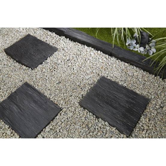 Jardinex - Pas japonais schiste ardoisier 40 x 30 cm - Noir (Lot de 40) - Jardinex - Imagen 5