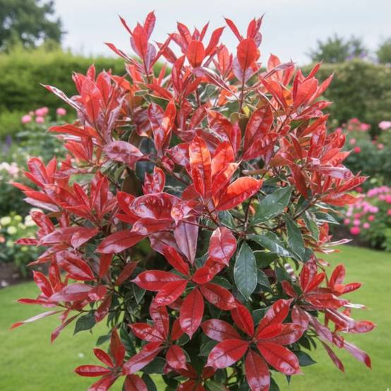 Photinia Camilvy à fleurs Blanche - feuillage Persistant - Pot de 7,5L - Tigette- hauteur à maturité De 2,50 m à 3,00 m - Image 4