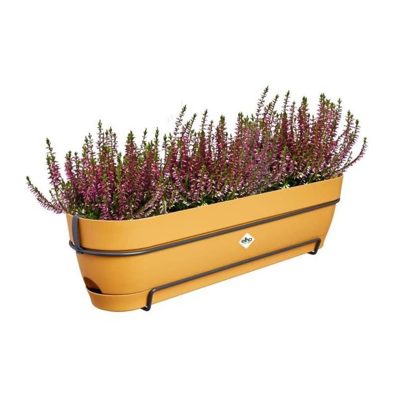 Elho - Planteur Rectangle Vibia - Plastique - Réservoir - ø70 - Jaune Miel - Imagen 3
