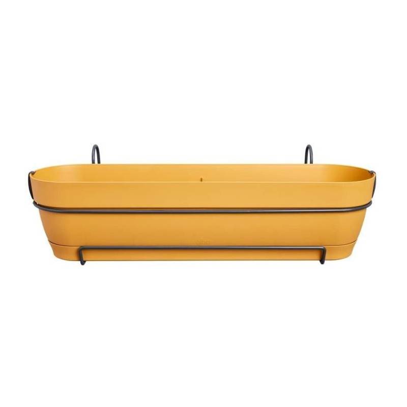 Elho - Planteur Rectangle Vibia - Plastique - Réservoir - ø70 - Jaune Miel - Imagen 2