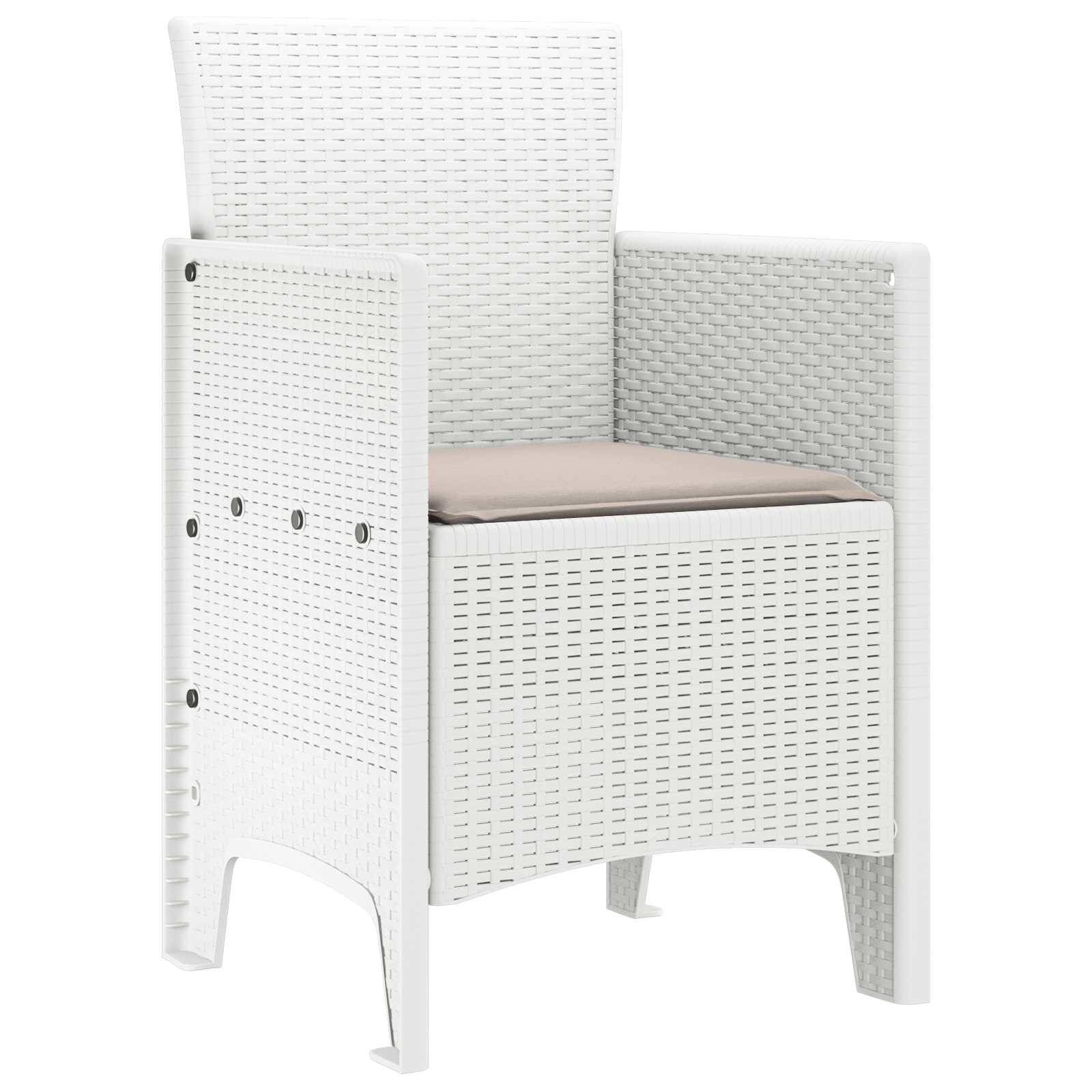 Chaise de jardin polypropylène blancs 53 x 49 x 85 cm, Poids :13kg - PANGIVO - Image 4