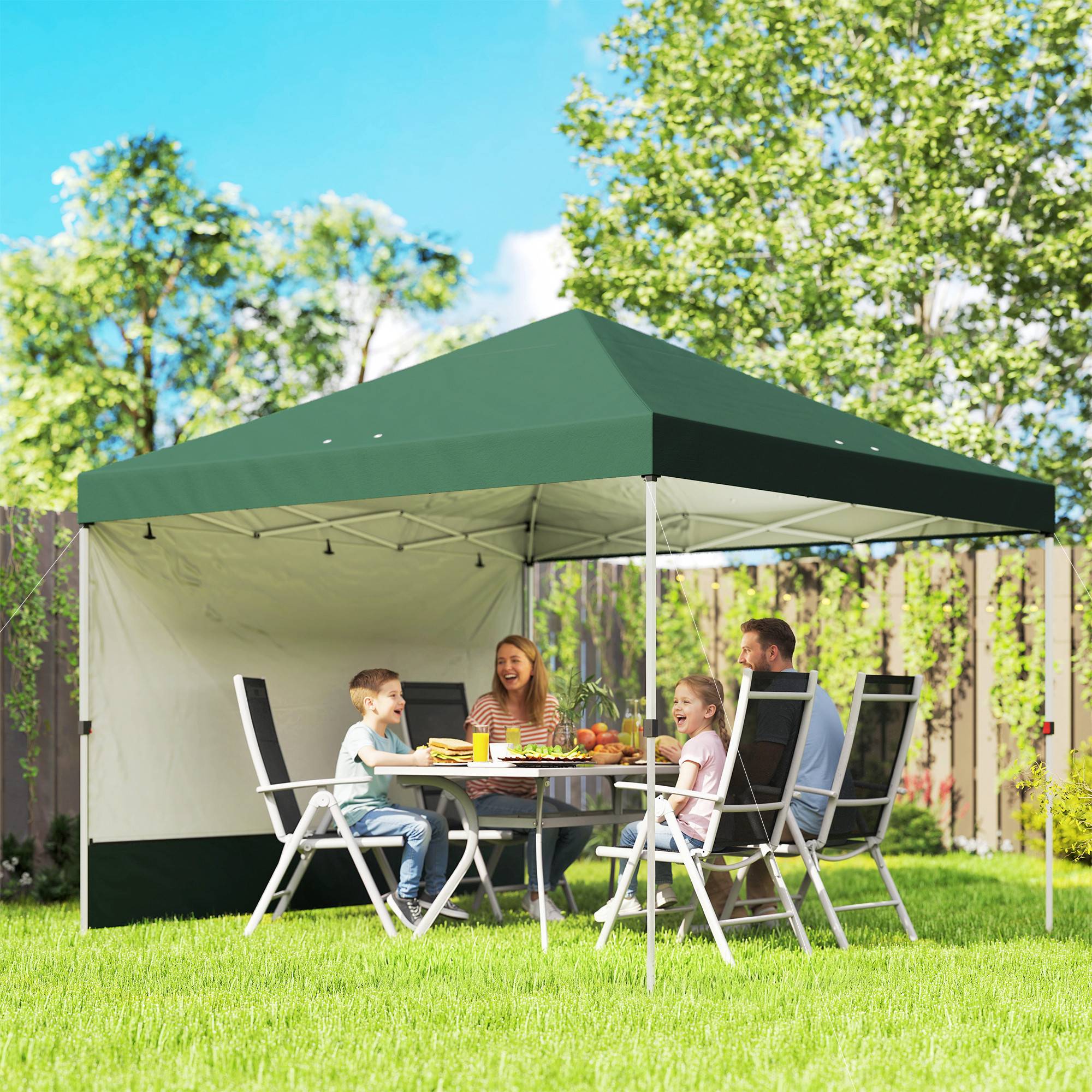 ComfortXL - Tonnelle pliante toile Oxford pour jardin ombrage UPF 50+ réglable 3 x 3 m verte - ComfortXL Outdoor Living - Image 3