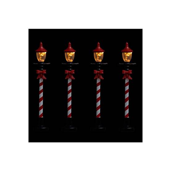 Lot de 4 Lampadaires à Led "Village" 10cm Rouge - Image 2