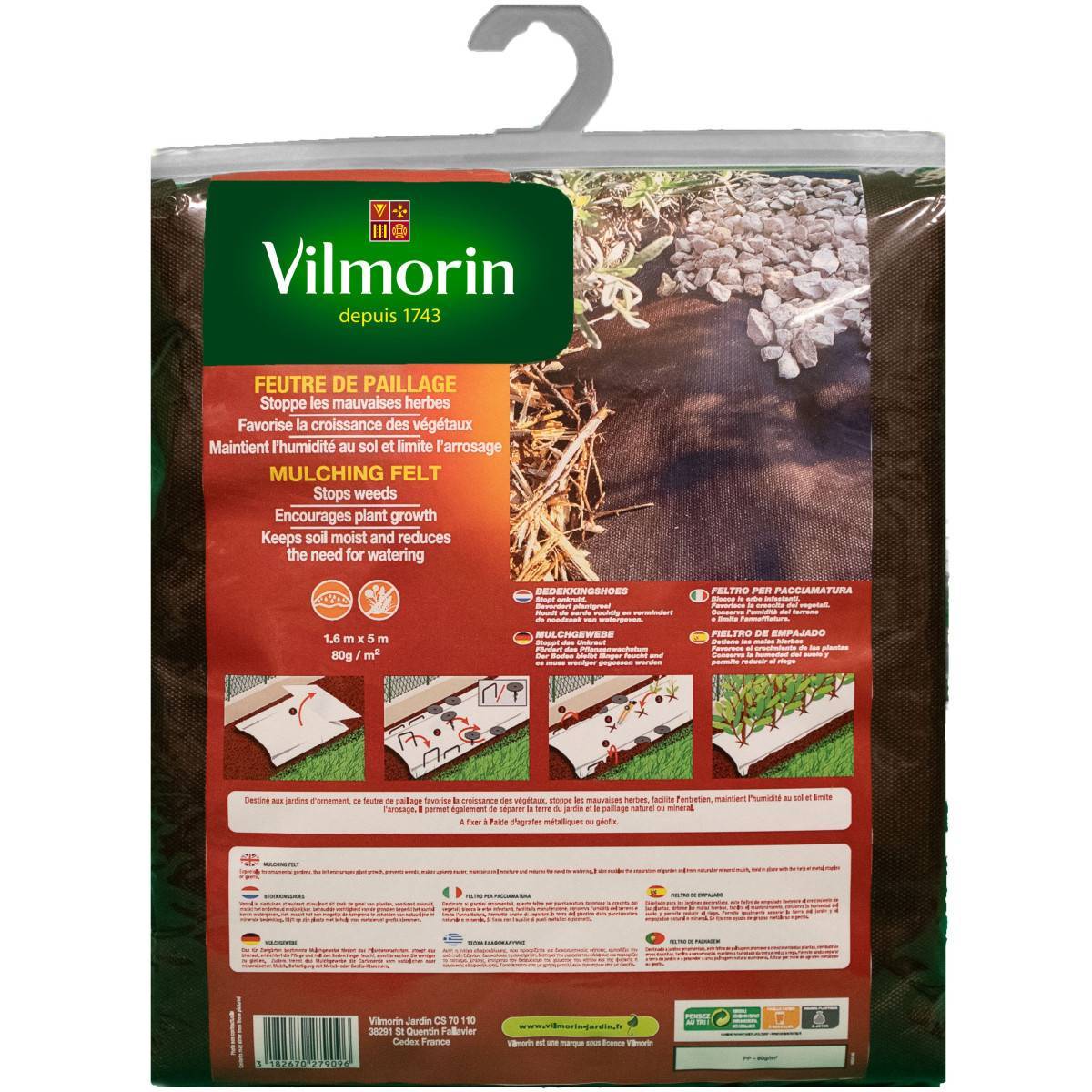 Vilmorin - Feutre de paillage 1,6 x 5 m - Imagen 1