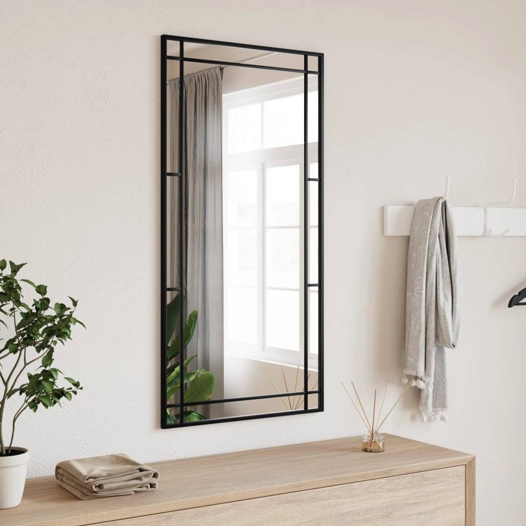 Maison Chic - Miroir mural - Miroir décoratif noir 50x100 cm rectangulaire fer - Image 2