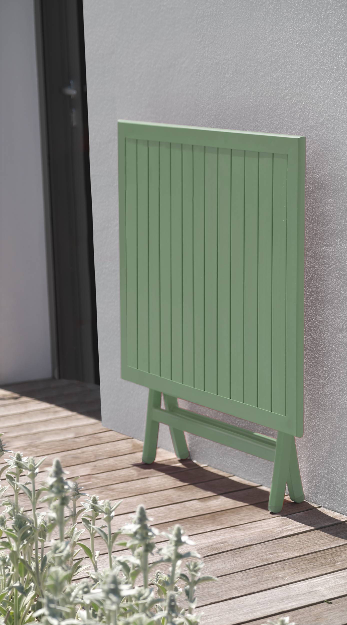 Table de jardin carrée pliante en aluminium - Vert lagune - MARIUS - Image 2