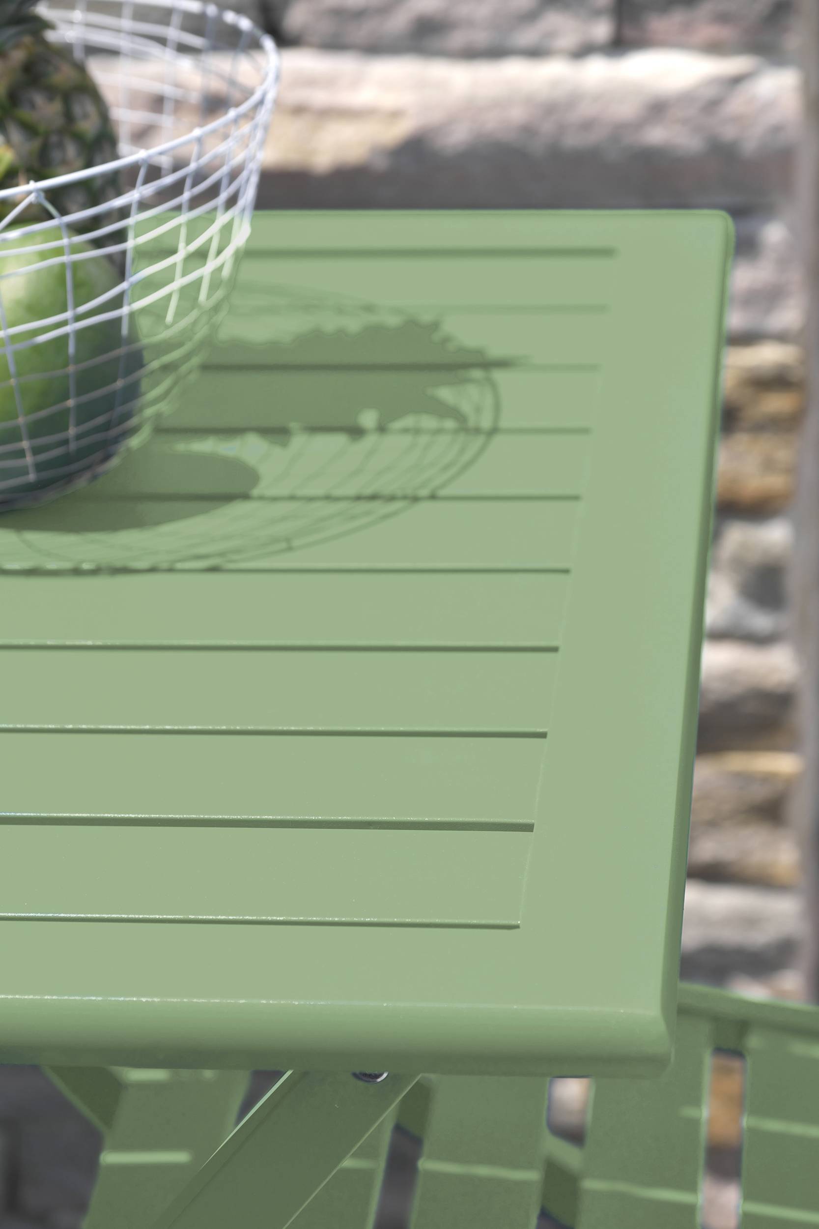 Table de jardin carrée pliante en aluminium - Vert lagune - MARIUS - Image 3