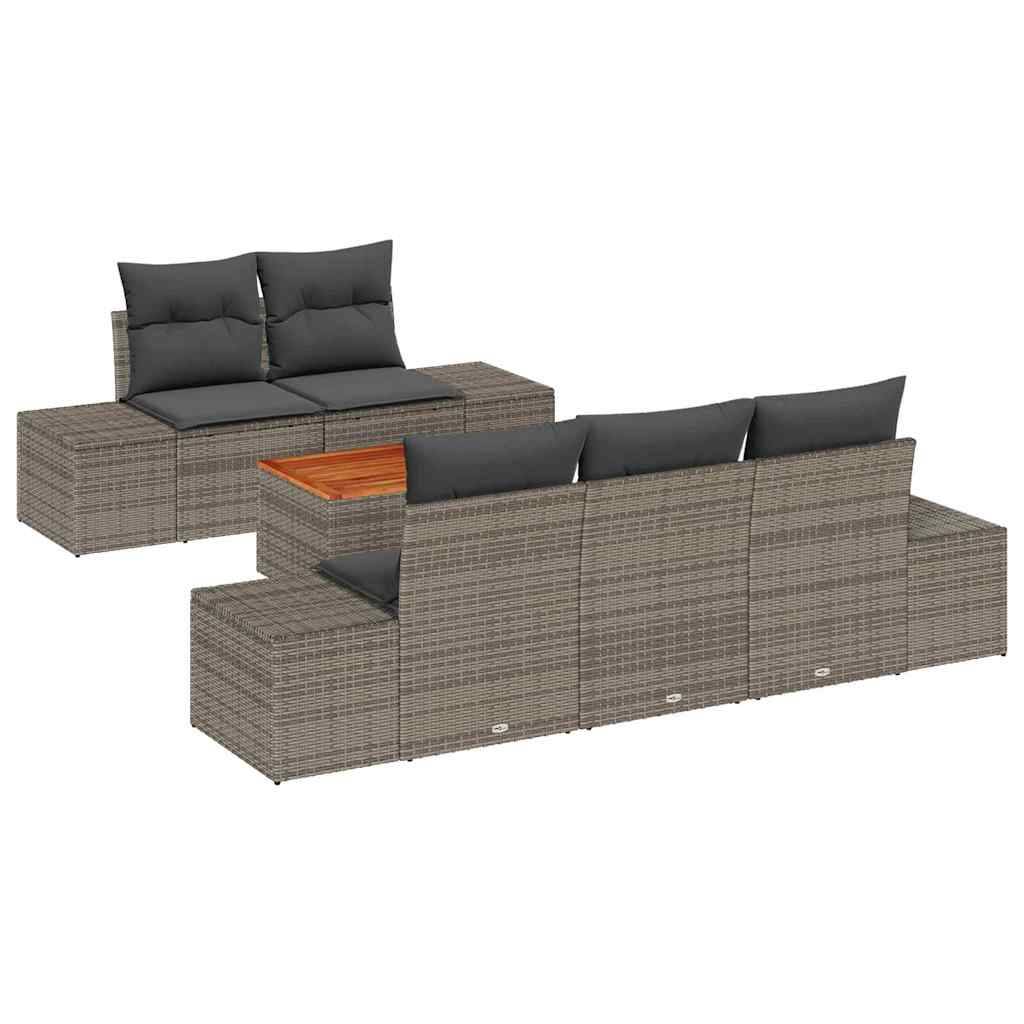 Salon de jardin 5 places 6 pcs en résine tressée moderne pour terrasse Gris – ComfortXL Outdoor Living - Image 2